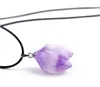 Hot Sale Natural Gemstone Pendant Necklace Crytal Stone Charm Necklaces Amethyst Necklace irregular shape ramdomly GD36
