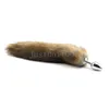 Bondage Faux fur fox cat tail Roleplay Stainless Steel plug Fancy Dress butt insert sexy 854T