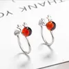 Cute Girls Alce Antlers Stud Brincos Sweet Pearl Natural Garnet Ear Clip Mulheres Sem Veado Furado Chifre Brincos presente de Natal