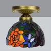 8 Inch Modern Creative Ceiling Light European Baroque Art Tiffany Lamp Flower Lights Home Decorative Hanging Ceiling Lamp