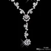 15049 Collana di gioielli da sposa economici Collana in lega placcata Strass Perle Set di gioielli in cristallo per la sposa Sposa damigella d'onore 6400055