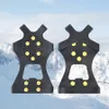 10 goujons en acier Crampons à glace Anti-Skid Snow Ice Escalade Chaussure Spikes Grips Crampons Crampons Couvre-chaussures Escalade Gripper Cadeaux RRA2243