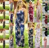 Kvinnor Floral Strap Jumpsuit 17 stilar Sommar ärmlös Rompers Boho Floral Print Jumpsuits lösa byxor playsuits ooa6396