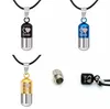 Urne en métal crémation coeur sauver l'amour peut ouvrir des pilules pendentif Couple collier porte-cendres Mini souvenir bijoux bouteille de parfum collier