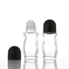 30ml 50ml Clear Glass Roll On Bottle Essential Oil Perfume Bottle Travel Dispenser Bottle Glass Roller Ball PP Cap