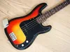 Seltener 4-saitiger Präzisions-3-Ton-Sunburst-Jazz-E-Bass, Korpus aus Erle, Punkteinlage, schwarzes Schlagbrett, große Stegabdeckung