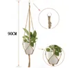 Knutted Macrame Plant Hanger Hook Vintage Cotton Linen Flowerpot Basket Lifting Rep Hanging Basket Pot Holder SN707547599