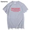 EQMPOWY Inspired Top Shop Unisex Mens Womans TV Horror New T Shirts Letter Print Cotton Fashion Tees Tops4101330