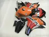 Gratis aangepaste injectie ABS-bubbelbakken voor Honda CBR1000RR 2009 2009 2011 Orange Red Fairing Kit CBR 1000 RR 08 09 10 11 FD22