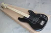 Factory Custom 4-string Black Body Electric Bass Guitar with Black Pickguard,Maple Fretboard,Chrome Hardware,Offer Customized