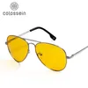 Солнцезащитные очки Colossein Мужчины поляризованные бренд классические металлические пилотные очки для женщин коричневый линз моды стиль UV400 Gafas de Sol
