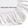 Satin Faux Silk Fitted Sheet with Elastic band Solid Color Mattress Cover Elastic Band Single Double Full Queen King Bed Sheets