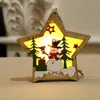 LEDウッドシャレークリスマスペンダント照明木製スターラウンドフレームランプ明るいクリスマスツリー飾りペンダント装飾30ピースT1I1686