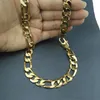 Men Gold Filled Necklace Solid Curb Link Chain 60cm;12mm width n312