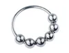 6 Size Male Stainless Steel Penis Delayed Gonobolia Ring With Six Slideable Beads Cock Ring Jewelry Adult BDSM Sex Toy For Glans Y9034280