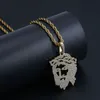 Men Necklaces Jewelry Street Fashion Luxury Bling Zirconia Platinum 18K Gold Plated Jesus Christ Pendant Hip Hop Necklace5758099