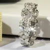 Choucong Nuovo Arrivo Gioielli di Lusso 925 Sterling Silver Marquise Topazio Bianco CZ Diamante Petalo Donne Anello di Fascia Del Fiore di Cerimonia Nuziale per Gli Amanti Regalo