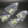 100pcs / lot Vente Chaude 10 Tailles Blanc Organza Bijoux Sac Cadeau Pour Mariage faveurs, perles, bijoux Toutes sortes de bonbons A077