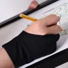 guanti da disegno per artisti per qualsiasi tavoletta grafica da disegno antivegetativa nera a 2 dita, sia per la mano destra che per la mano sinistra misura libera nera