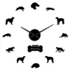 Borrzoi Mirror Effect Naklejki Liczba Zegar czasu Rosyjska Wolfhound Duża dekoracja ściany DIY Clock Ruskaya Psovaya Borzaya GIF2137