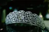 Prinsessan Crown Pagant Tiara Zircon Elegant Headband Bröllop Bröllop Hår Tillbehör Smycken Silver Prom Headdress Ornament Headwear Piece