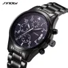 Sinobi zegarki Waterproof Waterproof Stael Stael Luksusowy na nadgarstka zegarki chronografowi