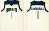 NCAA Wholesale Lithuania Vytautas # 1 Jersey de balle de lamelo 3 Liangelo Blue blanc cousu 99 Lavar Ball Basketball Jerseys Mix Order