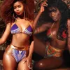 Maillot de bain femme Badeanzug Frauen African Print Bikini Set Bademode Push-Up Gepolsterter Bh Badeanzug Bademode Badeanzug Bikini