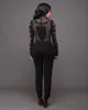 Grossist-jumpsuits för sexiga bodysuit kvinnor 2016 sexiga se genom kvinnor svart mesh jumpsuit långärmad parti sequined bodycon calvn kvinna