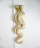 Blond brasilianskt hår U Tips 1g / s 14 "-26" Remy Pre Bonded Human Hair Extension Body Wave Professional Salon Fusion Färgglada Hårstil 100g