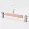 Wooden Hangers with Clips Trouser Clamp Hanger for Pants and Skirt Adults Children Rack Anti-skidding