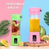 Personlig Blender Travel Cup 2/4 Blad Hand Portable Electric Juicer Blender USB Uppladdningsbar Juicer Bottle Fruit Vegetabiliska Köksredskap