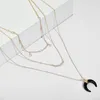 Fashion- Long pendant necklace delicate Alloy Material Black Moon Pendants for Women Birthday New Year Gift Drop Shipping