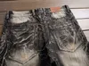 Unikalne męskie Vintage Skrzydło Haft Jeans Mody Designer Prosta noga Slim Fit Dżins Spodnie Hip Hop Spodnie JB8731