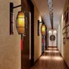 ヴィンテージの竹の壁のランプ中国風ランタンスコンセイ通路のロイヤービストロの戸口廊下茶屋のベッドサイド手作りのレトロな照明