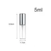 Mini fin dimma klar 5 ml / 10ml 1 / 6oz 1 / 3oz Atomizer Glasflaska Spray Refillerbar Fragrance Parfym Tom Doftflaska W / Aluminium Sprayer