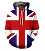 Nova Moda Harajuku Estilo Casual 3D Impressão Hoodies UNION JACK Homens / Mulheres Outono e Inverno Hoodies Moletom BC074