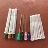 14G-27G W / ISO standard Dispensing needles PP luer lock hub 1.5-inch tubing length precision S. S. dispense blunt tips with Clear Cap