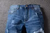 Moda erkek Kot Pist Ince Racer Biker Jeans # 1132 Hiphop Sıska Erkekler Denim Joggers Yırtık Pantolon Erkek Kırışıklık Jean Pantolon