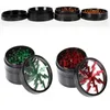63mm Aluminium Alloy Grinders Tobacco Herb Grinder 4 Layers Lighting Grinder 5 Colors With Clear Top Window Lighted Smoking Accessories