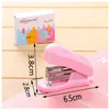 Mini Kawaii school office book stitching machine staples novelty green blue pink stapler book sewer set with blister packing