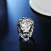 Whole2020 Gold Silver Color Lion 039s Head Men Hip Hop Rings Fashion Punk Animal Shape Ring Male Hiphop Jewelry Gifts8949590