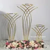 10st Factory Whole Wedding Tall Metal Table Centerpiece Stands Flower Vase Stand Gold Column Decoration13245665