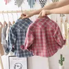 Baby Plaid Shirt Kids Boys Girls Long Sleeve Tops Cotton Turn Down Collar Blouse Grid Casual T-shirts Toddler Boutique Gentleman Suit AYP624