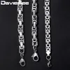 Davieslee Mens Necklaces Chains Silver Toneステンレス鋼ビザンチンチェーンネックレス