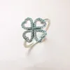 Сверкающее кольцо CZ Diamond Clover для Pandora Подлинное серебряное серебряное свадебное украшение для женщин -дизайнера для женщин -дизайнеров подруги с оригинальной коробкой с оригинальной коробкой