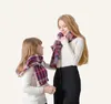 Kvinnor Kids Winter Scarves Kontrollera Tassel Scarf Ladies Shawl Unisex Stickad Varm Long Focald Femme