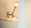 applique da parete a LED Nordic Nero / Oro sfera di vetro di soggiorno applique ristorante corridoio infissi comodino camera da letto della lampada da parete creativa MYY