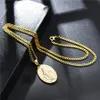 Mode Mens Women Charm Mary Pendant Halsband Hip Hop Jewelry Designer Link Chain Punk Neckor For Men Gifts5416008