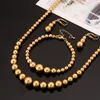 African Beaded Earrings Necklace Bracelet Set Plain Glossy Bead Ball Ethiopian